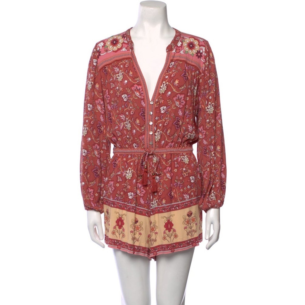 Floral Print Plunge Neckline
